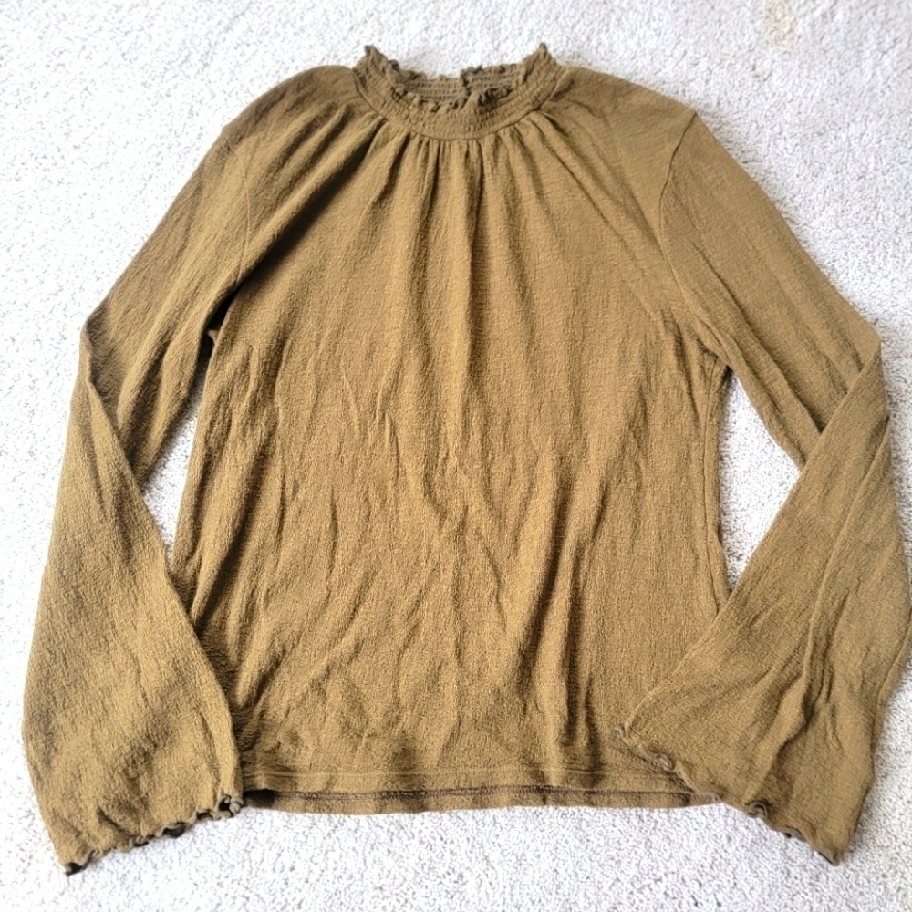 Madewell Texture & Thread Ruffled Mockneck Top - Picture 2 of 11
